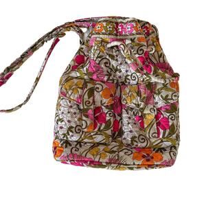 Vera Bradley Bucket Bag Quick Draw Crossbody Bag Tea Garden Print